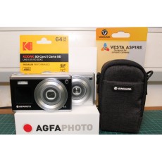 Agfaphoto Realishot DC9200 24MP, 10x Optical Zoom Digital Compact Camera, 64GB Card & Case