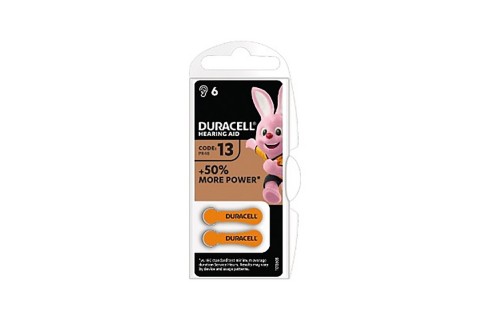 Duracell 1.4v Zinc Air Hearing Aid Battery (6 Pack)