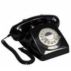 GPO 746 Classic Rotary Dial Home Telephone - Black