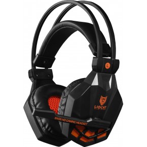 Liocat HP585C Wired Over Ear Gaming Headphones - Black/Orange