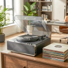 Steepletone Richmond Deluxe High Power Record Player - Black