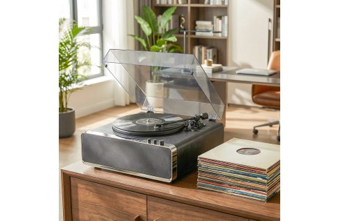 Steepletone Richmond Deluxe High Power Record Player - Black