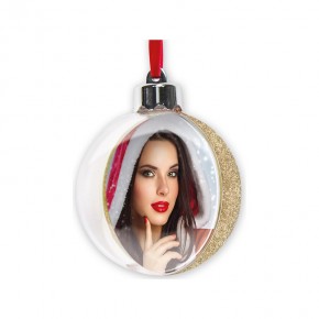 Christmas Bauble Gold Glitter