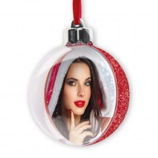 Christmas Bauble Red Glitter