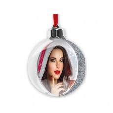 Christmas Bauble Silver Glitter