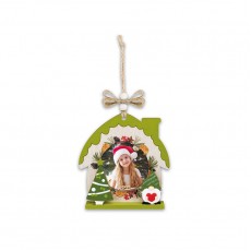 Christmas Wooden House Green Tree Tree Ornament
