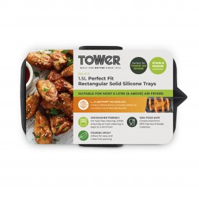 Tower Set of 2 Rectangular Solid Silicone Trays